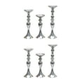 thumbnail image 4 of Guardoinrt Modern Metal Candle Tea Light Holder with Long Stand Decorative Flower Vase Silver S 2Set, 4 of 6