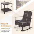 thumbnail image 3 of Costway 3 Piece Patio Rocking Bistro Set, 2 Rattan Armchairs with 2-Tier Side Table Mix Brown + Gray, 3 of 10