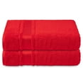 thumbnail image 5 of Melissa Linen Red Bath Towels, (Set of 2) Quick Dry Absorbent Cotton Bathroom Towels, 5 of 9