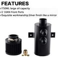 thumbnail image 5 of New 750ml Aluminum AN10 Oil Catch Can with Breather Filter Baffled Kit OCC-1011, 5 of 6