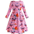 thumbnail image 3 of Girls Dresses Long Sleeve Casual Printed Dancing Princess Dress Party Swing Dresses for Kids 2-10 Years, 3 of 4