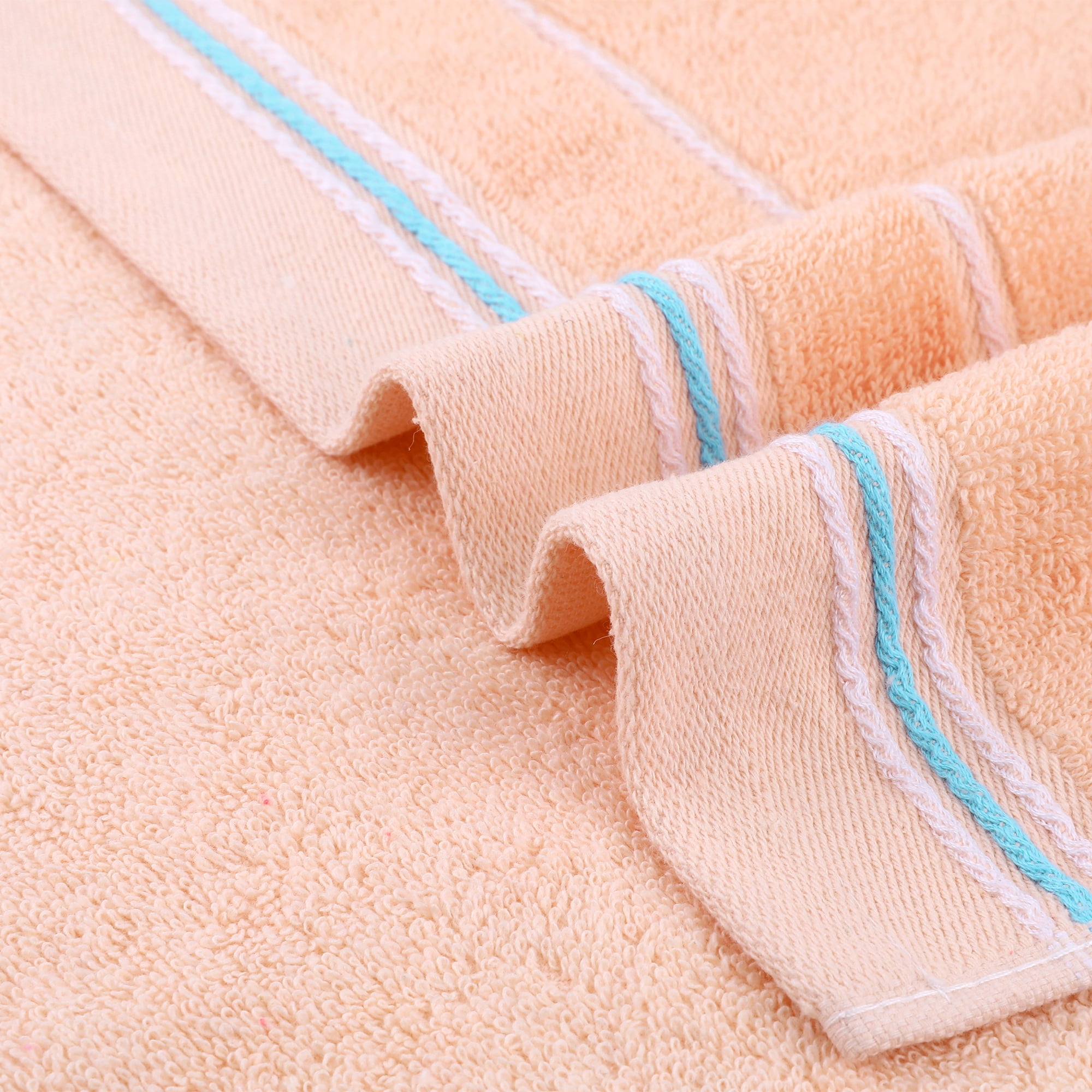 Unique Bargains Cotton Hand Towels Solid Soft Absorbent Towels Pink 4-Piece