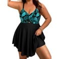 thumbnail image 1 of Traje de baño Tankini Aolina Tummy Control, talla grande, verde 20+, 1 of 6