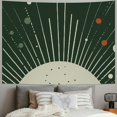 thumbnail image 2 of Chilfamy  Boho Green Sun Sunrise Abstract Tapestry, Mid Century Vintage Minimalist Art Aesthetic Rainbow Wall Tapestry Decor for Bohemian Home Bedroom Living Room 50x40inch, 2 of 6