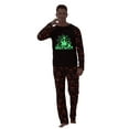 thumbnail image 2 of Caoirhny Halloween Pajamas for Family Glow In The Dark Castle Print Long Sleeve Tops + Pants Set Fall Sleepwear, 2 of 9