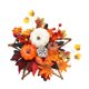 thumbnail image 1 of Corona de Halloween con hojas de arce y calabaza artificiales para festivales y granjas 20 centímetros, 1 of 8