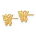 thumbnail image 2 of 14k Yellow Gold Butterfly Stud Earrings Ball Button Animal, 2 of 7
