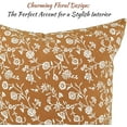 thumbnail image 2 of Floral Pillow Covers Vintage Flower Cushion Covers Rustic Grand Millennial Style Pillow Cases for Throw Pillows Home Decor for Sofa Couch Bed 18”x18” Set of 2 Cinnamon Brown & Cream White, 2 of 8