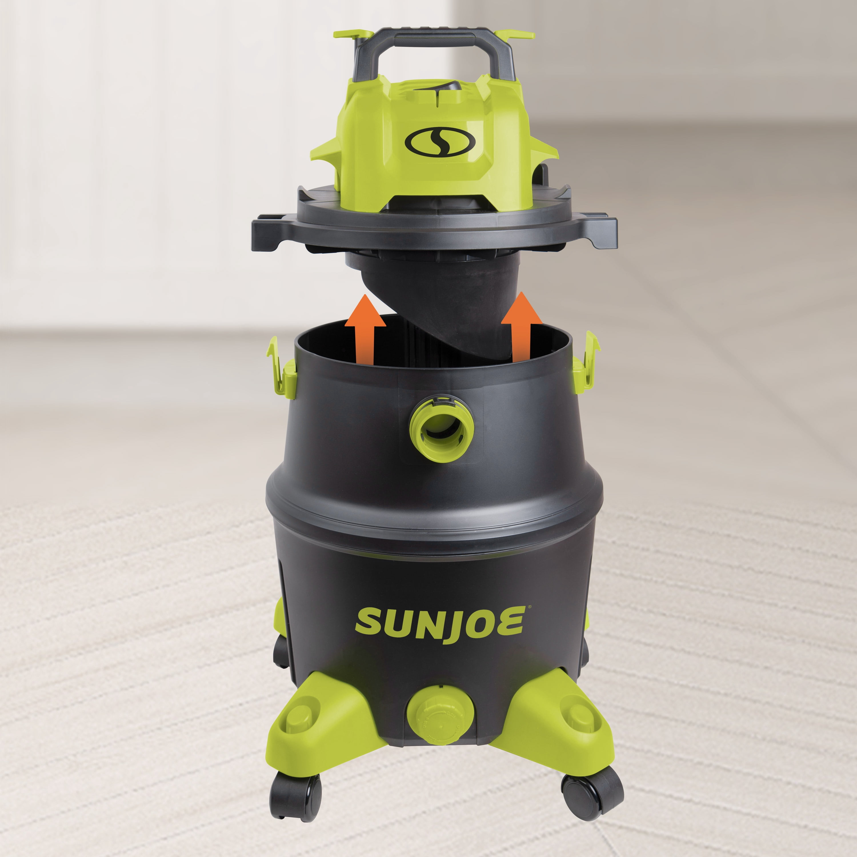 Sun Joe 12-gal Wet/Dry Shop Vacuum W/ HEPA Filtration, Cleaning Attachments, 1200-Watt, 6.5 Peak HP