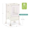 thumbnail image 6 of Guidecraft Contemporary Kitchen Helper Toddler Step Stool - Ivory: Adjustable, Kids Foldable Learning Toddler Tower with Safety Mat, 6 of 7