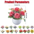 thumbnail image 2 of Artificial Mini Flower with Vase Rose Fake Flower Bouquets for Desk Home Decor (Rose), 2 of 8