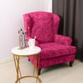thumbnail image 6 of Dowbom Stretch Wingback Chair Cover Spandex 2-Pieces Printed Wing Chair Slipcover, 6 of 6