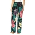 thumbnail image 3 of Balery Green Tropical Leaves print Women's Pajama Pants,Ultra Lightweight Pjs,Lounge Pant-XX-Large, 3 of 9