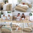 thumbnail image 6 of Abstract Art Duvet Cover Set Queen Size Brown Khaki Ombre Geometric Wavy Lines Soft Lightweight Comforter Covers 4 Piece Bedding Set with 1 Duvet Cover 1 Bed Sheet & 2 Pillow Shams, 6 of 8