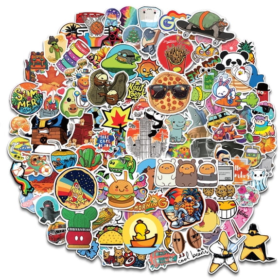 300pcs Stickers for Water Bottle, Laptop, Teens - Trendy Graffiti Cute Vinyl Aesthetic Waterproof Pack for Skateboard Luggage - Colorful Funny Designs