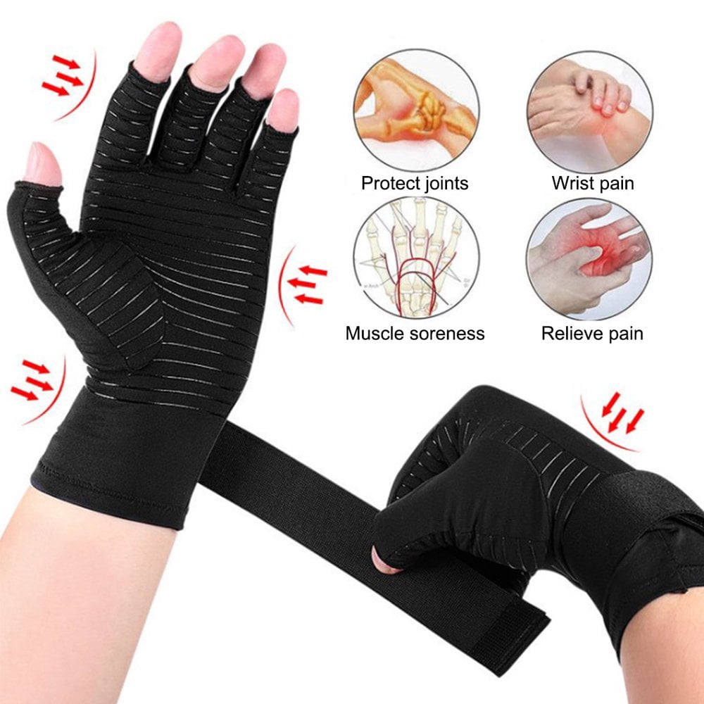 Gants De Compression Pour Arthrite – Gris, Coton, Soulagement Des Douleurs Articulaires