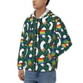 thumbnail image 3 of Wukai Lgbt Penguin Print Men's Zip-Up Hoodie,Fleece Full-Zip Hoodie for Men, Hooded Sweatshirt-Small, 3 of 5