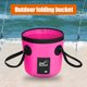 thumbnail image 5 of Soidarity Cubo de agua plegable de PVC, resistente al agua, lavabo, senderismo, de coches, contenedor organizador con asa, accesorios Pescar Rosa 20L Soidarity OD022092-10, 5 of 6