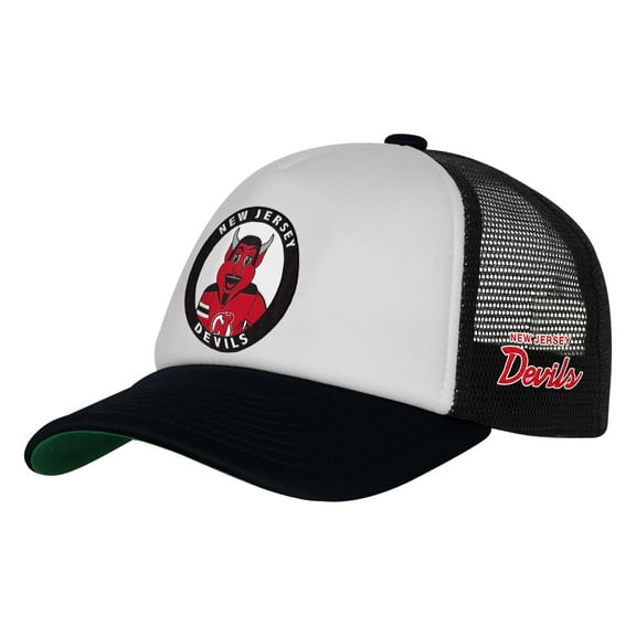Youth Mitchell & Ness  White New Jersey Devils Mascot Adjustable Trucker Hat