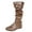 Brown, variant on Rokment Womens Winter Fall Slouch Wide Mid Calf Boots Fashion Buckles Leather Low Heel Side Zipper Dress Tall Boots