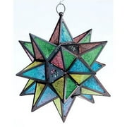 Zingz & Thingz 57070469 Jewel Tone Moroccan Style Star Candle Lantern