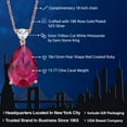 thumbnail image 2 of Gem Stone King 18K Rose Gold Plated Silver Pear Shape Red Created Ruby Pendant Necklace for Women 13.77 Cttw, with 18 inch Chain), 2 of 4