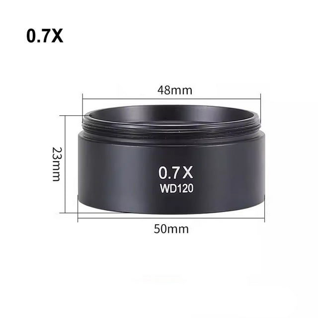 Wd165 0.5X Wd120 0.7X Trinocular Microscope Barlow Objective Lens Zoom Stereo Microscopio Camera Auxiliary Objective Lens 0.7X