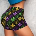 thumbnail image 4 of Kdxio Mardi Gras1 Print Workout Shorts for Women Seamless Soft Smooth Gym Yoga Scrunch Active Shorts, 4 of 9