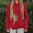 thumbnail image 2 of mgoYE Pet Pouch Hoodies for Women，Oversized Sweatshirt With Pocket Front Carry Pouch for Small And Cats,Puppy Kitten Dogs Holder(Red,3XL), 2 of 6
