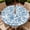 Blue Toile, variant on Round Outdoor Tablecloth with Umbrella Hole and Zipper, Elastic Fitted Waterproof Patio Tablecover for Garden Patio Backyard Picnic BBQ, Sizes Available to Fit 36"-65" Diameter Round Tables
