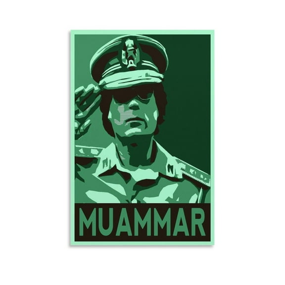 Muammar Gaddafi Art Poster Picture Print Canvas Poster Wall Paint Art Posters Decor Modern Home Artworks Gift 16x24inch(40x60cm)
