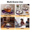 thumbnail image 2 of Purple Marble Round 13 Inch Placemats Set of 2, Grey Gold Texture Vintage Farmhouse Art HeatResistant Non Slip Place Mats for Dining Table, Wipeable Braided Kitchen Table Mats for Housewarming, 2 of 9