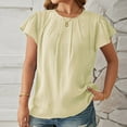 thumbnail image 4 of Homenesgenics Tops for Women Plus Size,Tunic Tops for Women,Crop Tops for Women Fashion Women's Casual Comfortable Solid- Neck 1/2 Sleeved Tops Blouse T-Shirt Green M, 4 of 5