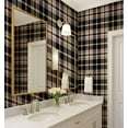 thumbnail image 4 of S4Sassy Peel & Stick Textured Vinyl Wallpaper, Urban Chic Colorful Plaid Print Contact Paper Waterproof - Black, 25"X 60", Removable Modern Wall Covering For Home Decor In Bedrooms & Living Areas, 4 of 9