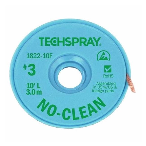 Techspray No-Clean Green No 3 Braid - AS 1822-10F