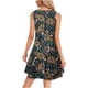thumbnail image 3 of Moda mujer sin mangas Rounk cuello verano cómodo estampado bolsillos Casual suelta tanque vestido Fridja  qr2751, 3 of 8
