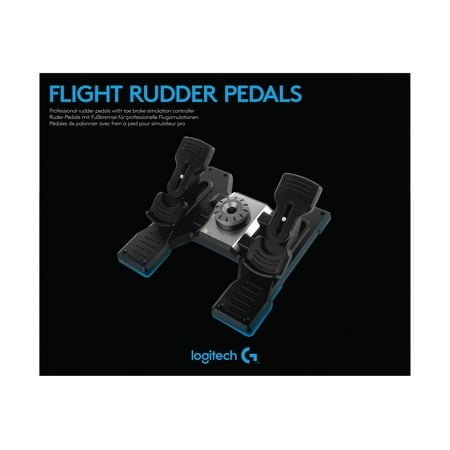Logitech - Pro Flight Rudder Pedals Gaming Controller for PC - Black