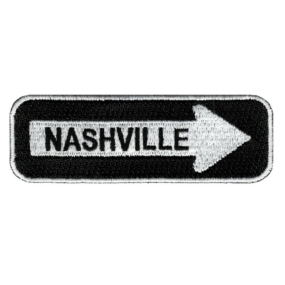 Nashville One Way Sign Embroidered Iron-on Patch