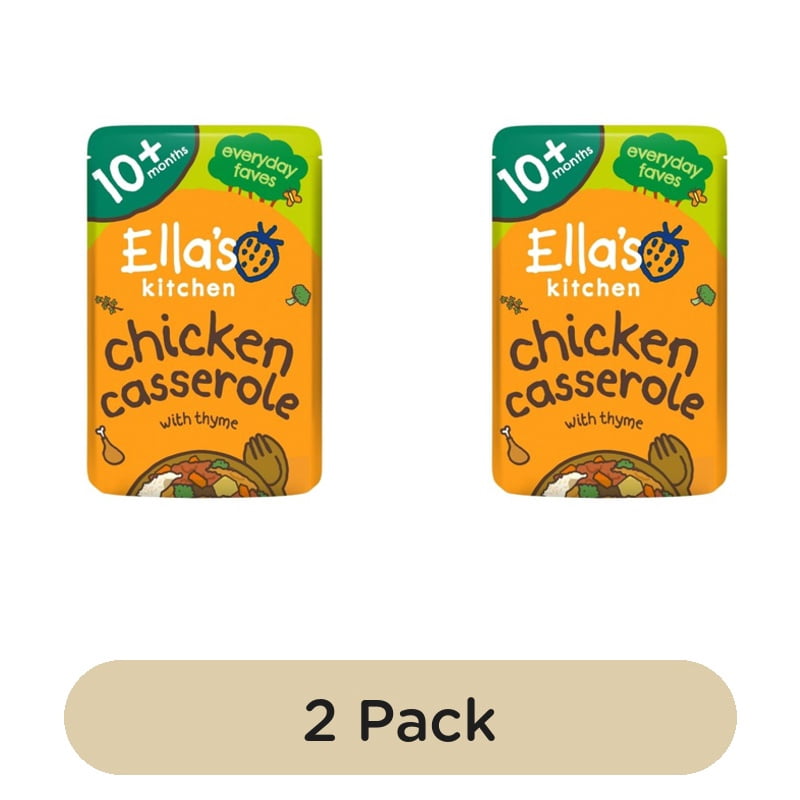 Ella's Kitchen Chicken & Rice Casserole Baby Food Pouch 10+ Months 190g, British Import (Pack of 2)