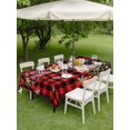 thumbnail image 3 of Outdoor Tablecloth with Umbrella Hole and Zipper, Christmas Rectangle Table Cloth 60x84 Inch Waterproof Tablecloth, Winter Cow Snowflake Red Black Buffalo Plaid Picnic Table Cover for Patio Camping, 3 of 7