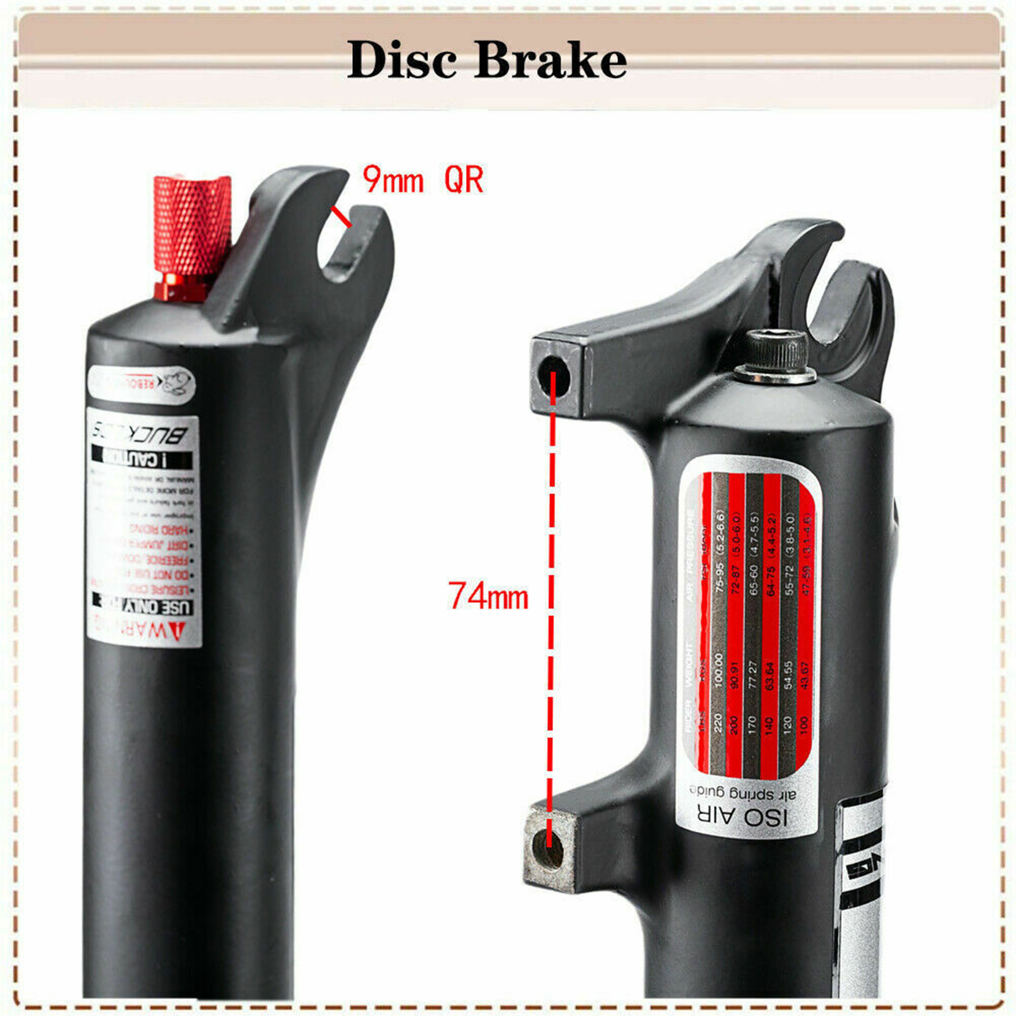 Buy BUCKLOS Bicycle Air Suspension Fork Manual/Remote Straight Ultralight Mountain Bike Front