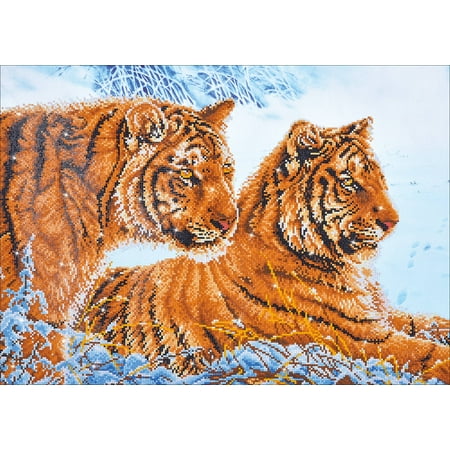 UPC: 4897073243801 | Diamond Dotz Diamond Embroidery Facet Art Kit 31.75 X23.5 -Tigers In The Snow