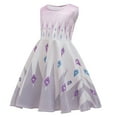thumbnail image 3 of Elsa 2 Robe de Princesse Déguisement Reine pour Filles Sans Manches Flocon de Neige Imprimé Cosplay Fête de Neige Robe de Princesse, 3 of 6