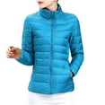 thumbnail image 2 of Puffer Coat for Women Down Jacket Lightweight Packable Duck Down Quilted Stand Collar Zipper Cropped Puffer Jacket, 2 of 6