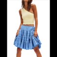thumbnail image 2 of Falda Plisada de Cintura Alta con Volantes para Mujer, Falda de Tenis, Falda Pantalón Deportiva para Correr y Patinar. Azul L, 2 of 8