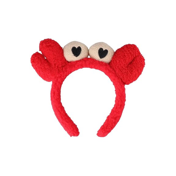 Crab Spa Headband Cute Cartoon Plush Washing Face Hair Hoop Makeup Headband for Women Girls