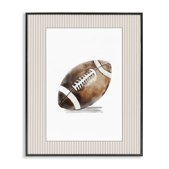 Stupell Industries Contemporary Vintage Sports Football Black Framed Giclee Art, 11 x 14, by Christine Simpson Art