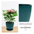 thumbnail image 5 of CIMAXIC Resin Planter with Saucer Dark Green for Indoor Decoration 4Pcs, 5 of 6
