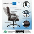 thumbnail image 4 of Boss Office Products Double Plush Leather High Back Executive Chair with Casters, Brown, 4 of 7