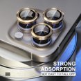 thumbnail image 3 of ShellTech Camera Lens Protector Compatible with iPhone 13 Pro Max, Scratch-Resistant Ultra-Thin Tempered Glass with Aluminum Edge, Set of 3,Gold, 3 of 5